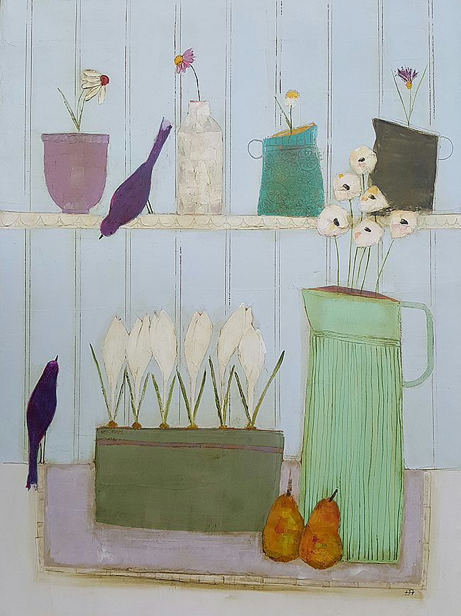 Eithne  Roberts - Shelflife with two birds
